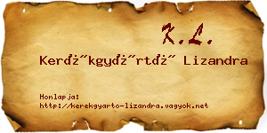 Kerékgyártó Lizandra névjegykártya